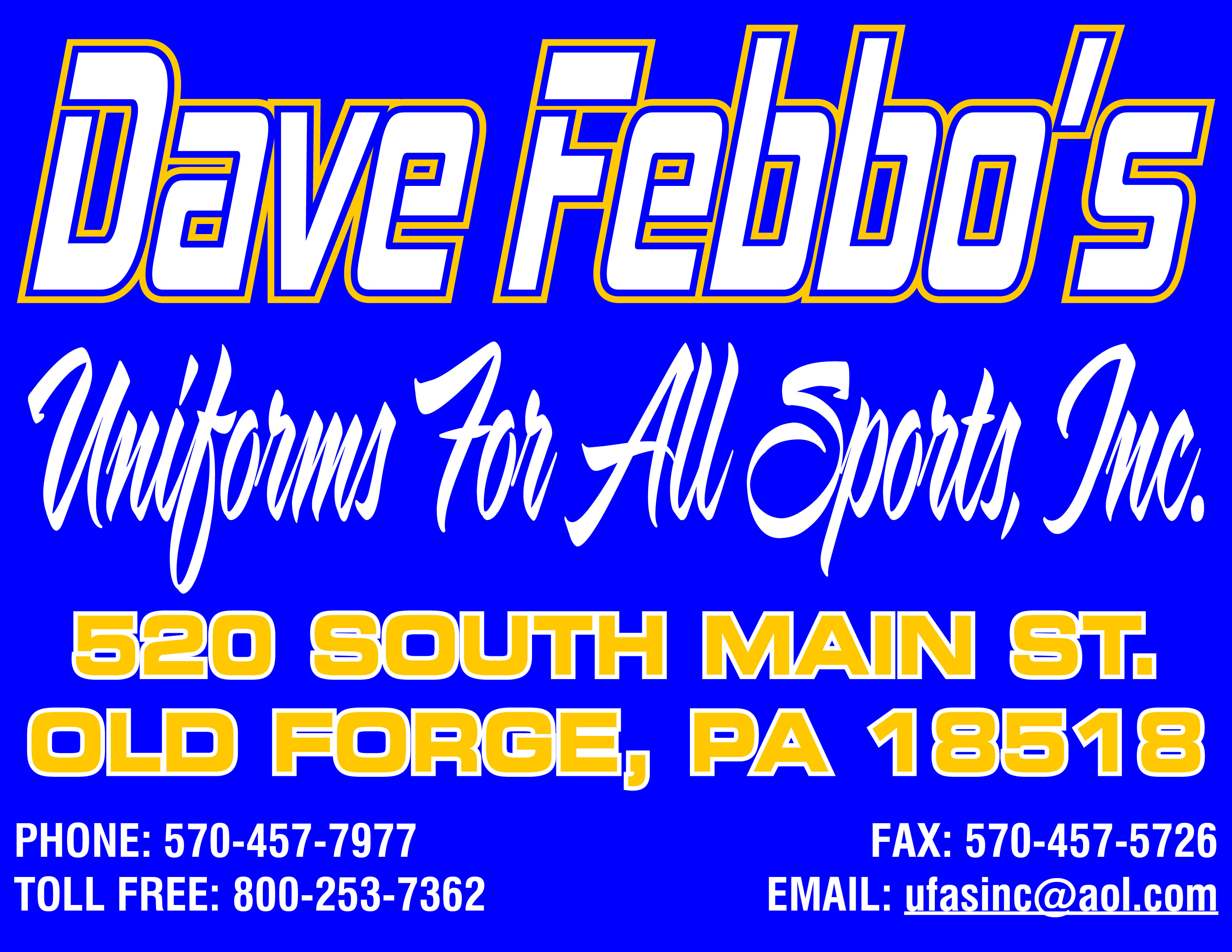 Dave Febbo's Sporting Goods - Call us at 570 457 7977